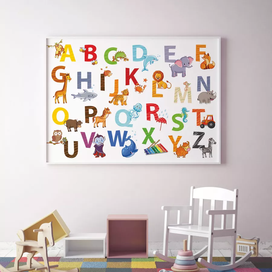 Nikima Poster Kinder Lernposter Tier ABC  -  in 4 Größen bunt