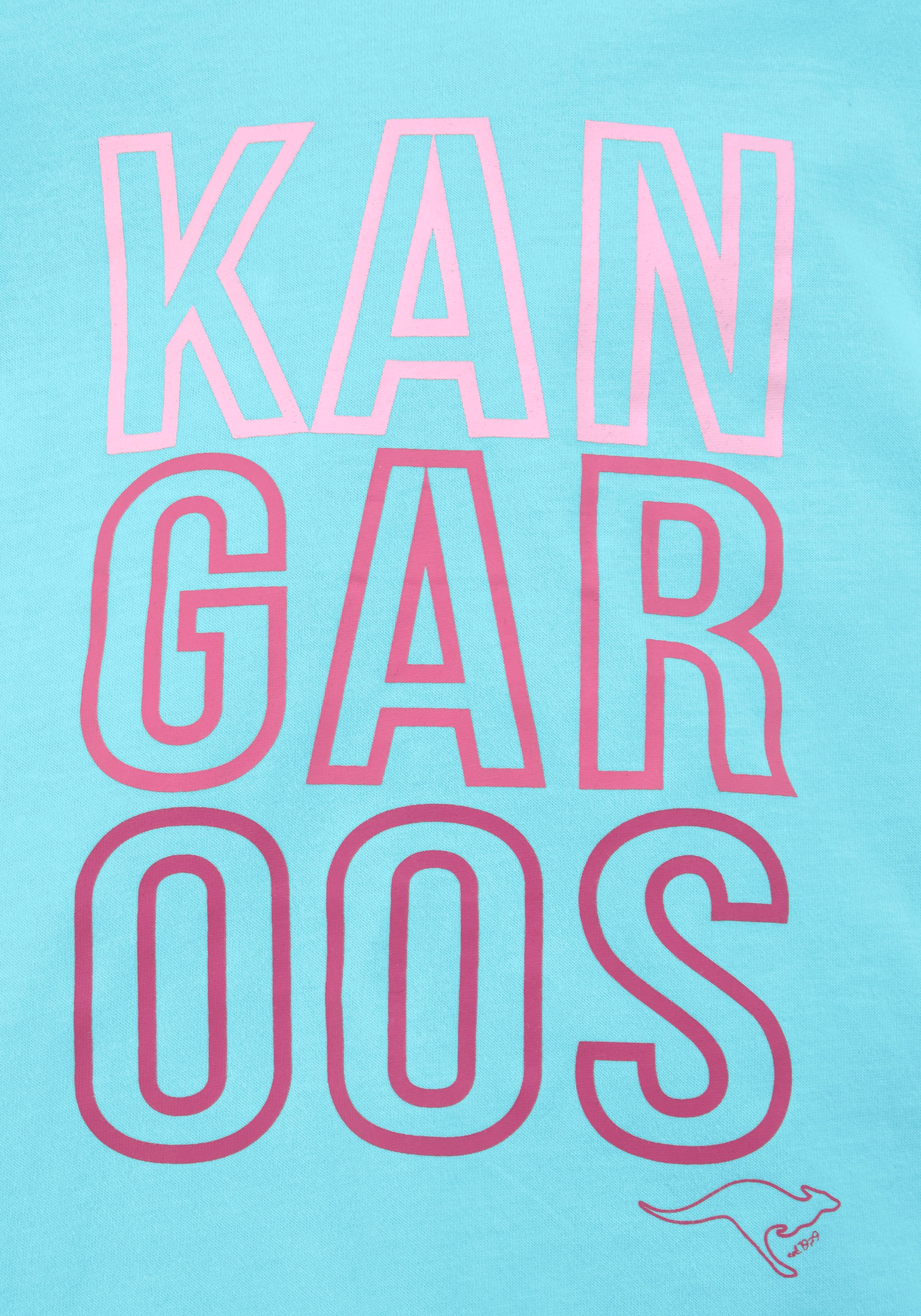 KangaROOS Langarmshirt , Langarm,  taillierter Schnitt,  mit Logodruck,  Rundhalsausschnitt
