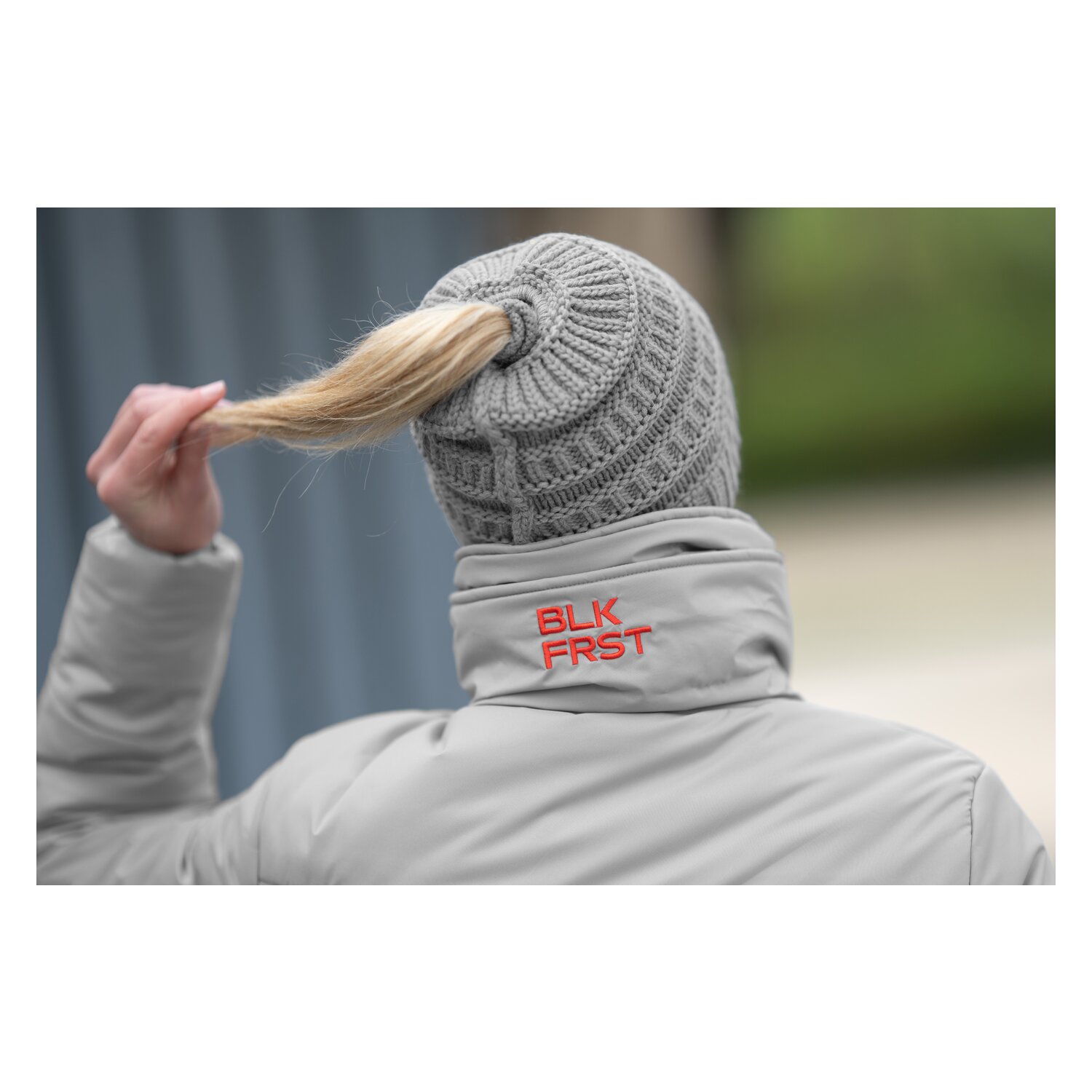 black forest Strickmütze für Haarzopf  - steel grey - Einheitsgröße