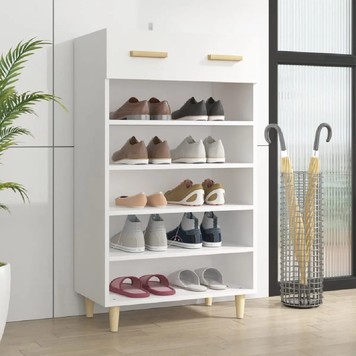 vidaXL Armoire à chaussures - Blanc