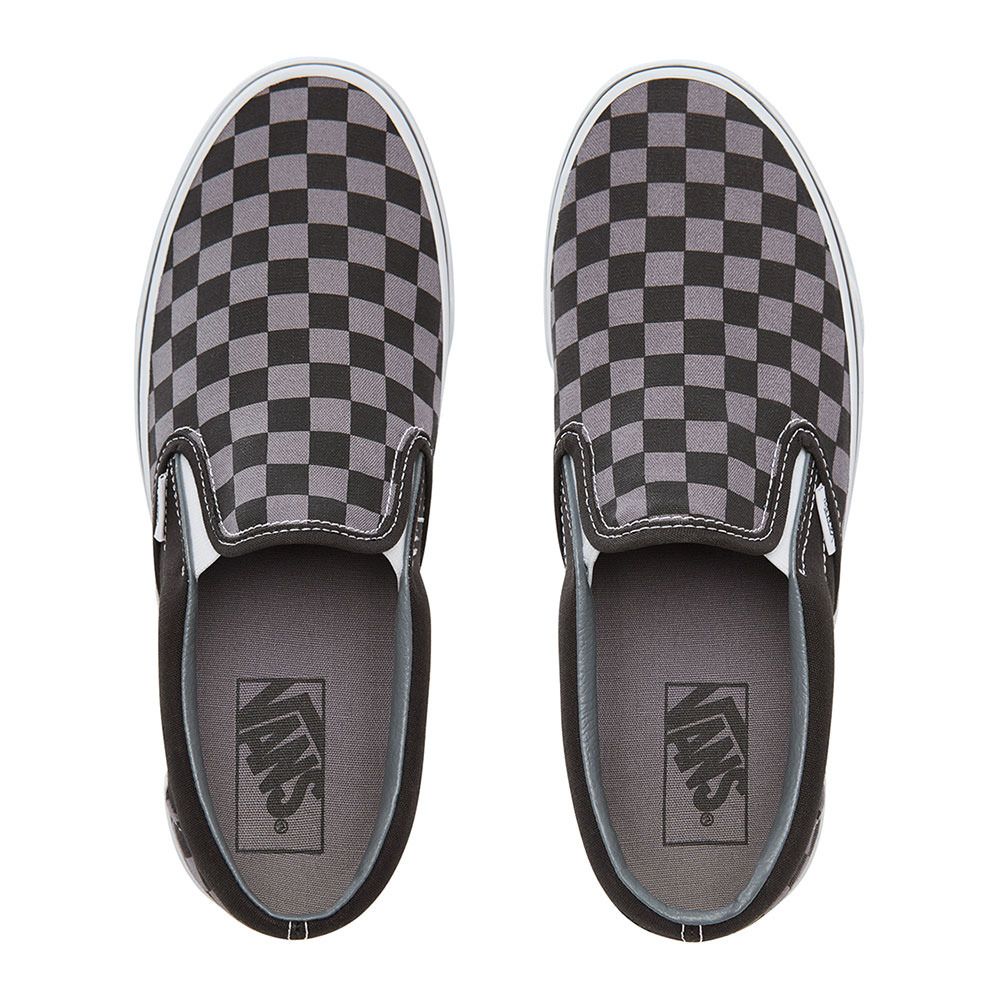 Vans CLASSIC SLIP-ON - Sneakers black/pewter checkerboard