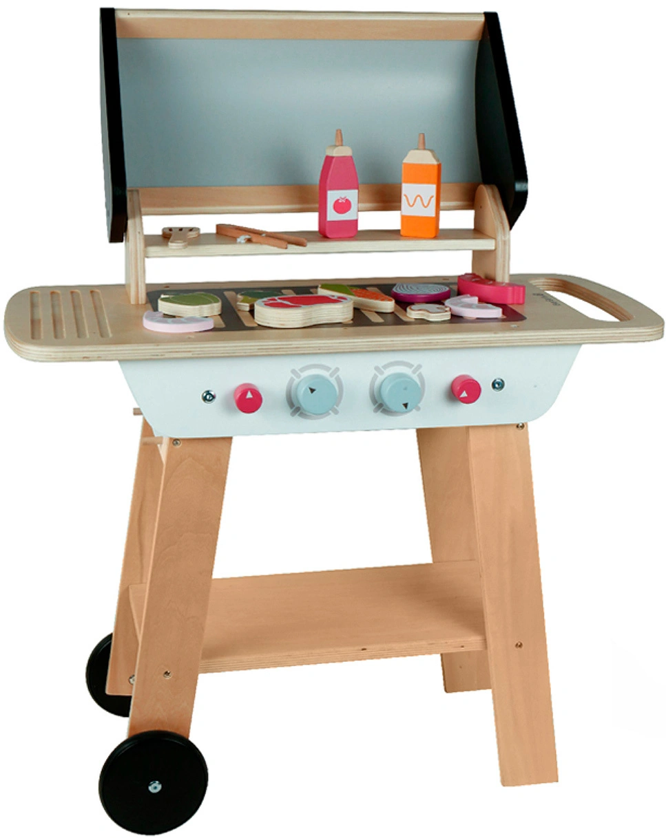 Spielgrill BBQ mit Zubehör aus Holz