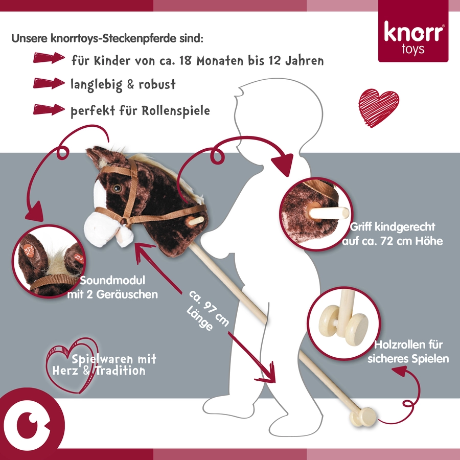 knorr toys® Steckenpferd Grey horse grau
