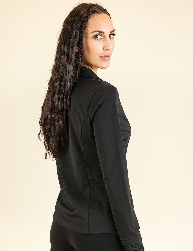HBT BASICS ESSENTIELS | SHIRLEY BLAZER UNI VESTE FEMME NOIR/ARGENT
