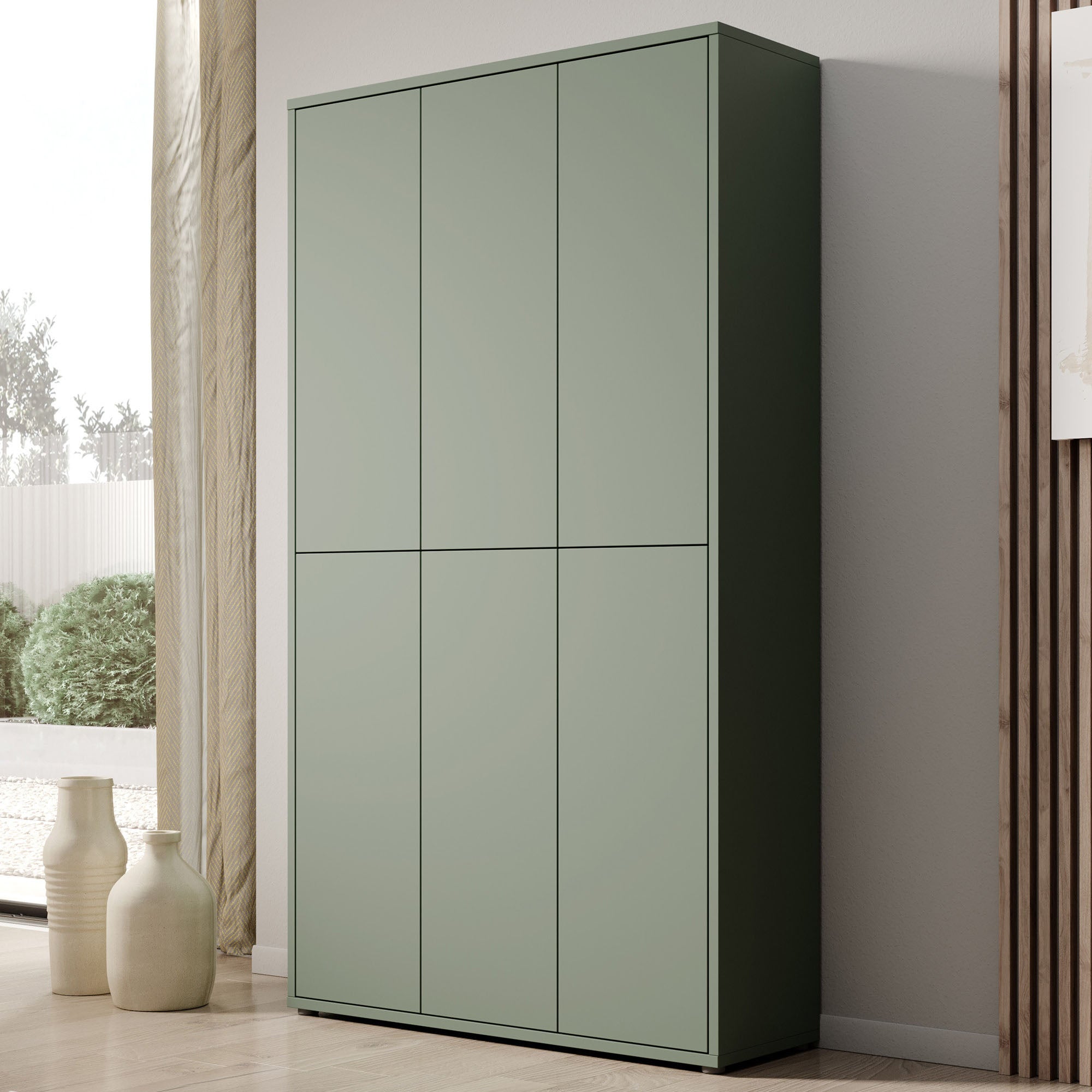 Amber - Schoenenkast 18 vakken - Groen - 109x35x192 cm