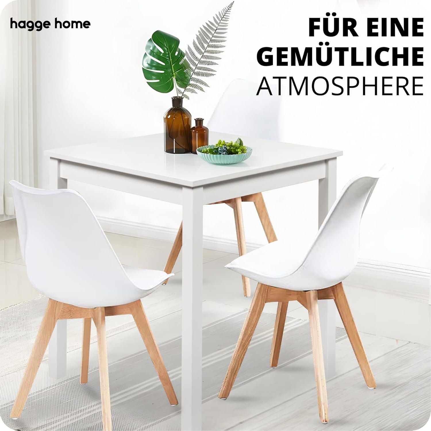 Skandinavisch Holz Tisch 68x68 Esstisch Küchentisch Schreibtisch Esszimmertisch Desk Homeoffice Kinderzimmertisch Esszimmertische Esstische Wohnzimmertisch Arbeitszimmertisch Klein Weiß