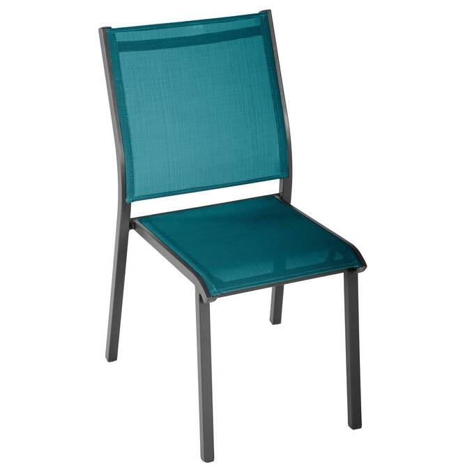 Chaise de jardin empilable ESSENTIA Bleu canard & Graphite