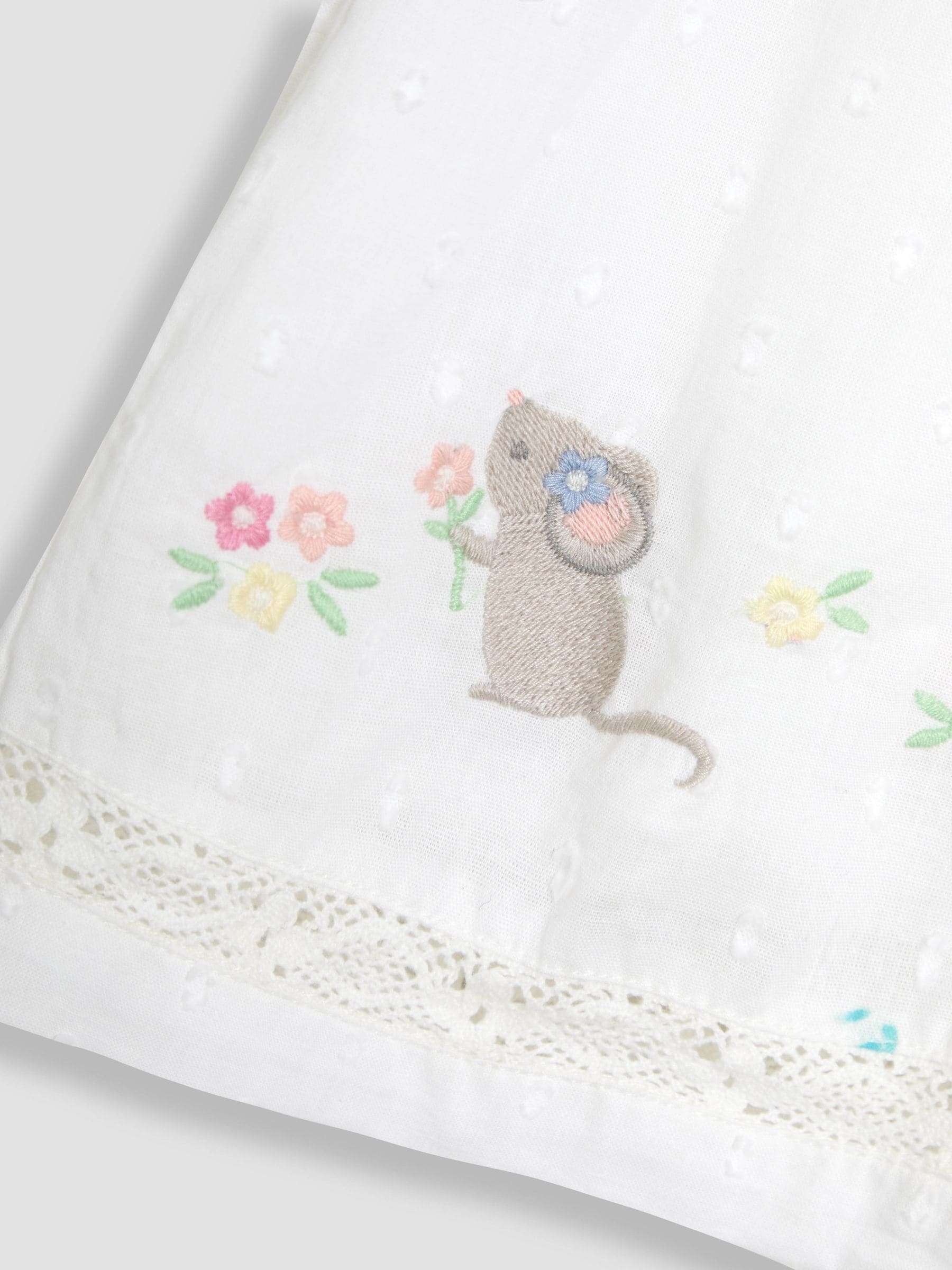 JoJo Maman Bébé Appliqué Ruffle 100% Cotton Blouse