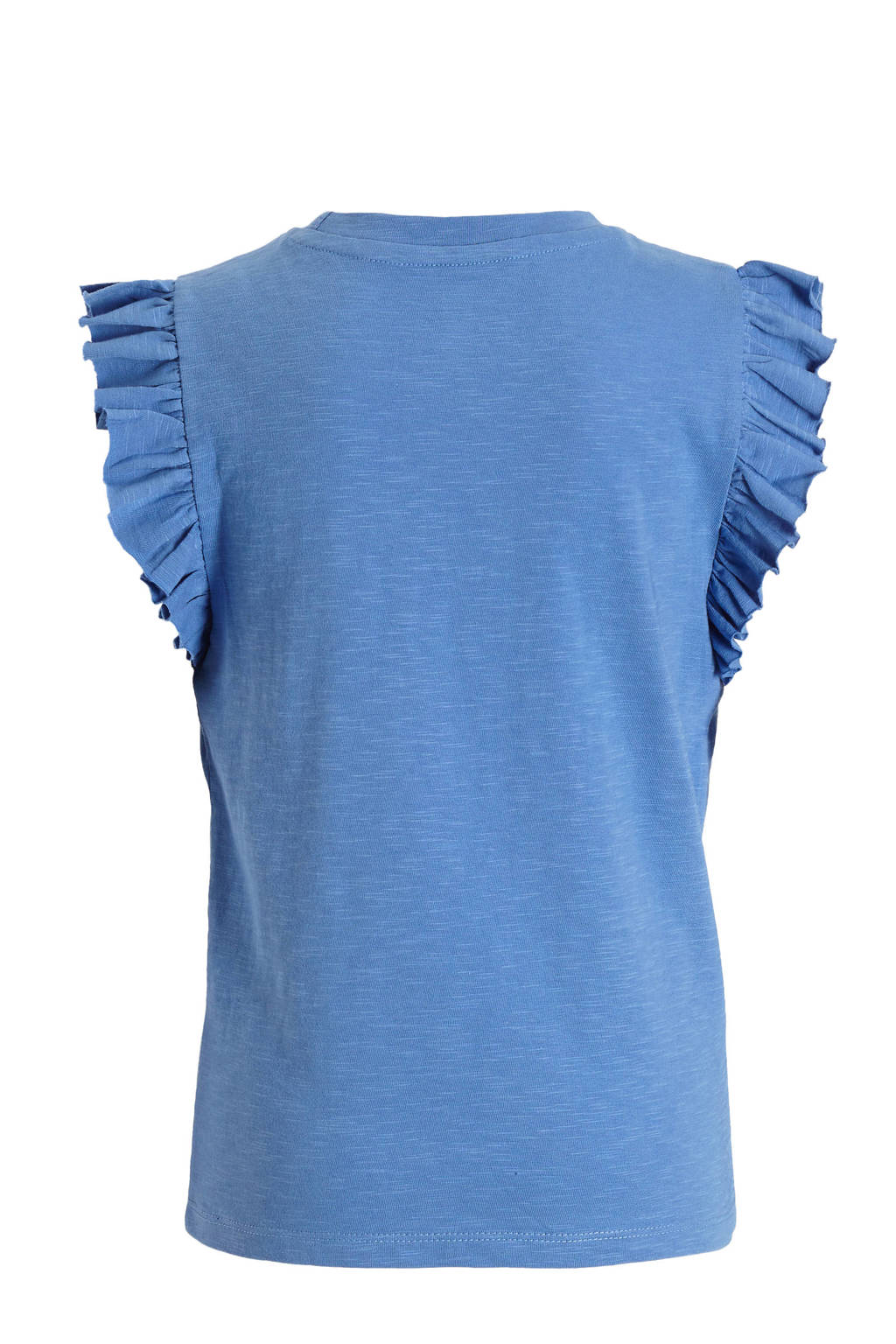 anytime T-shirt met ruffle blauw
