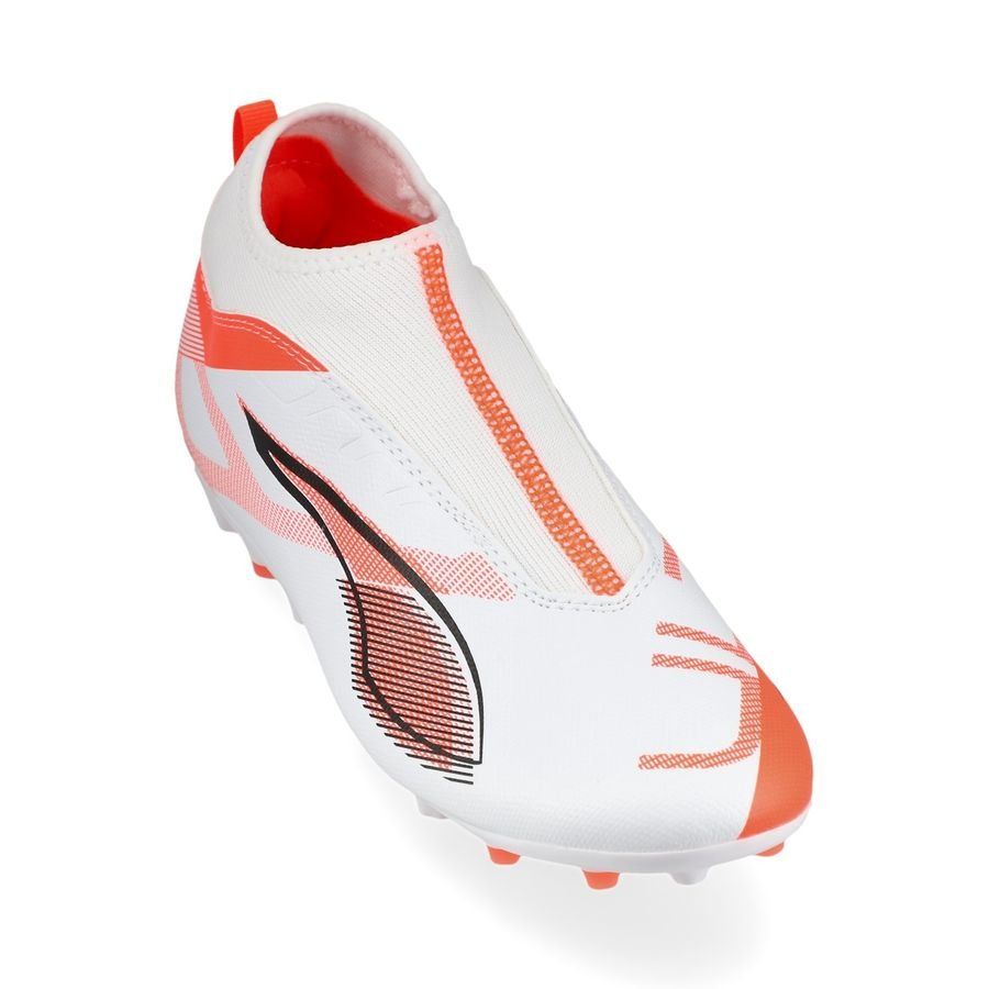 PUMA Ultra 5 Match   Laceless MG Unlimited - Blanc/Noir/Glowing Red Enfant