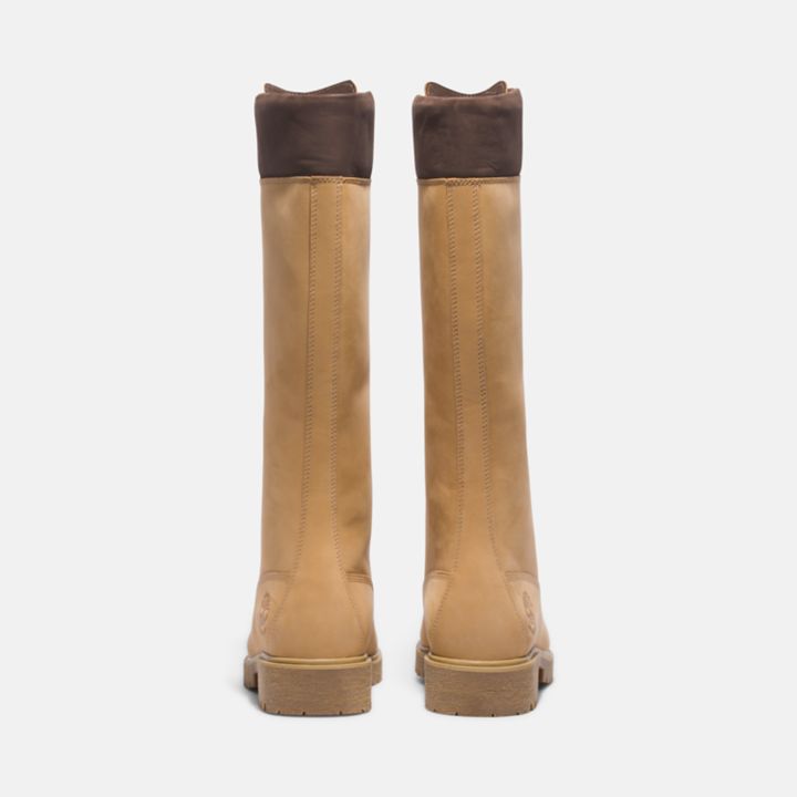 Bota Timberland Butters 50th Edition de 14 polegadas impermeável para mulheres na cor Golden Butter.