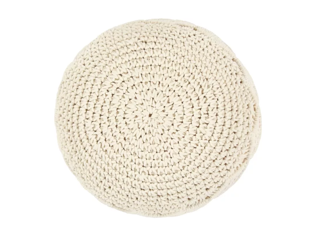 Pouf fait à la main en macramé 45 x 30 cm Coton