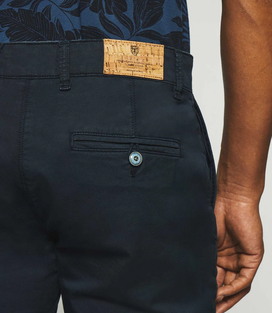 Bermuda en coton stretch marine SLOWLY