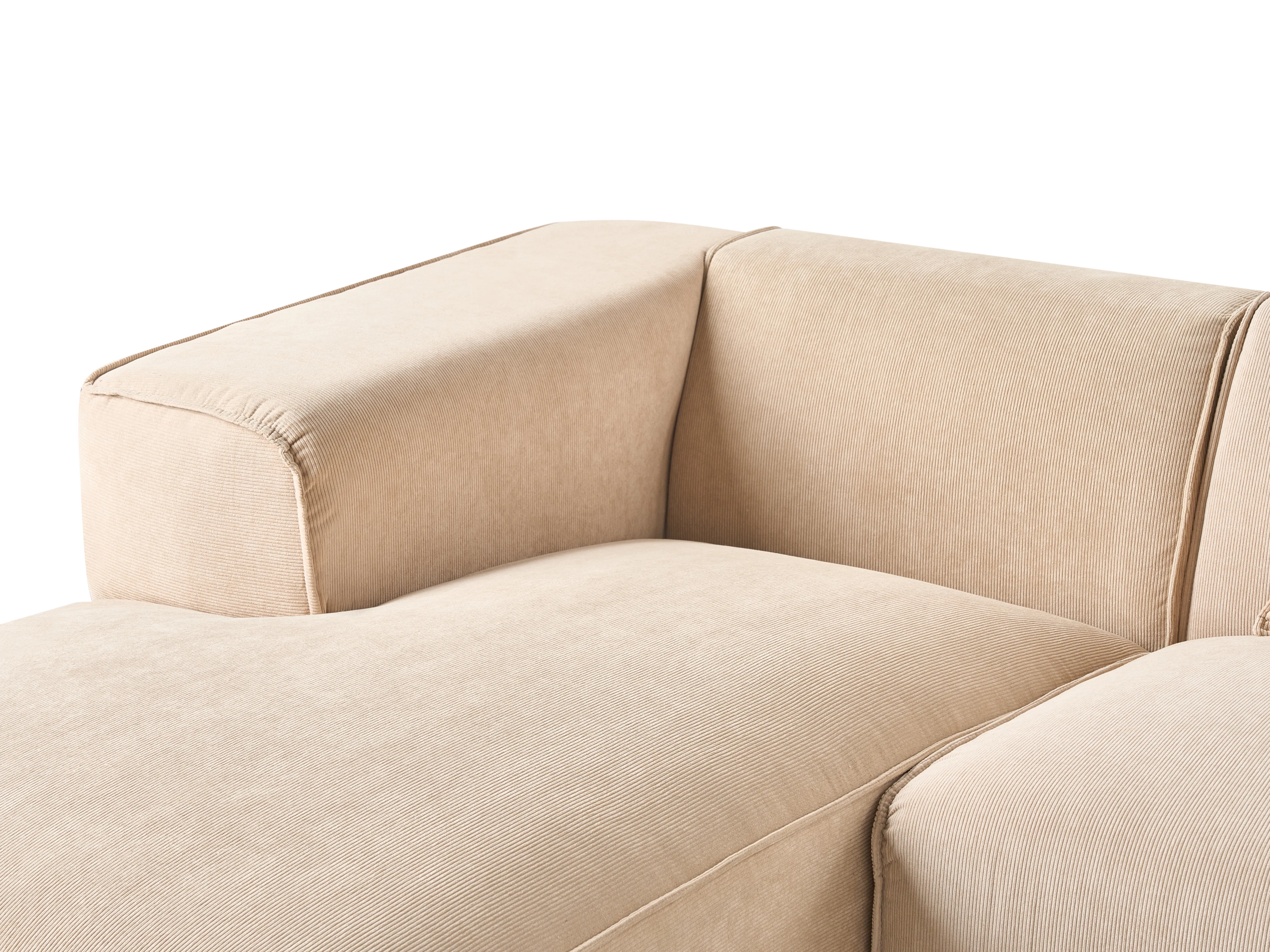 Hoekbank 3-zits DOLVA Corduroy Beige rechtszijdig