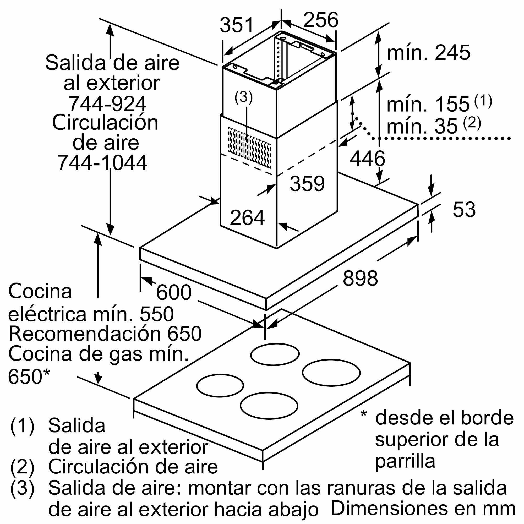 Coifa decorativa de ilha Série 4, 90 cm, aço inoxidável, DIB97IM50