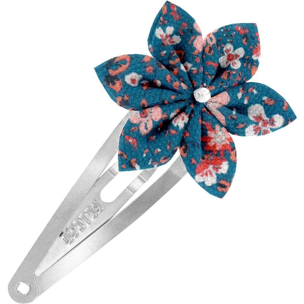 Barrette Clic-Clac Fleur Étoile Fleuri Nude Ardoise