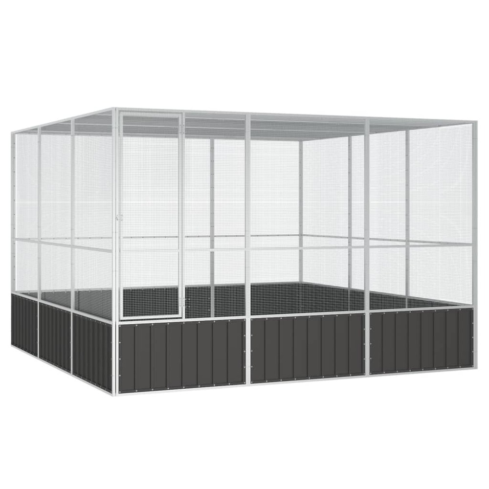 Cage à oiseaux anthracite 302,5x324,5x211,5 cm acier galvanisé