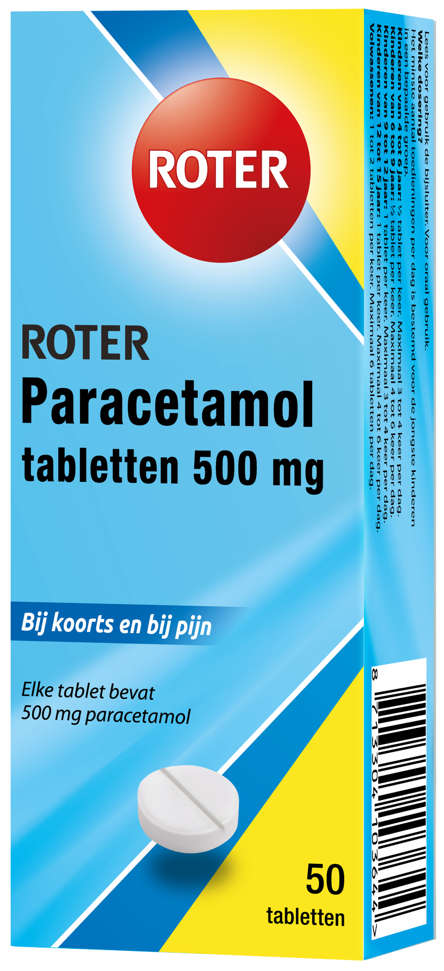 Roter Paracetamol 500 mg (50 tabletten)