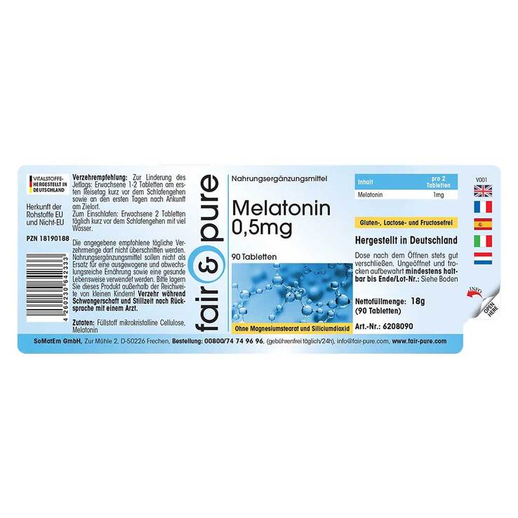 Melatonin 0,5 mg Tabletten, 90 St