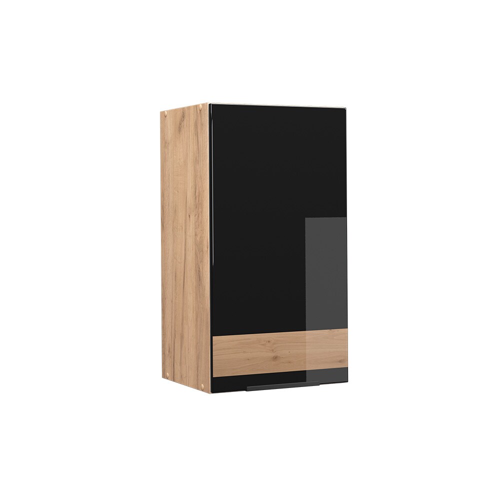 Vicco Hängeschrank Küchenschrank Küchenmöbel Fame-Line Eiche Schwarz 40 cm modern Hochglanz
