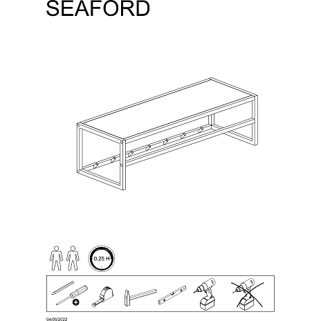 Seaford knagerække - egetræslook