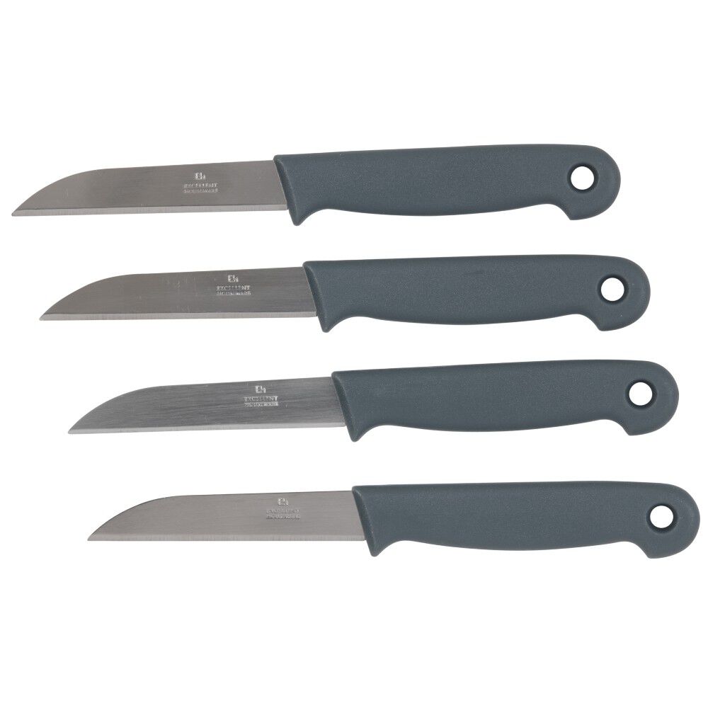 Éplucheur 4pcs en acier + plastique noir/blanc/gris/rouge