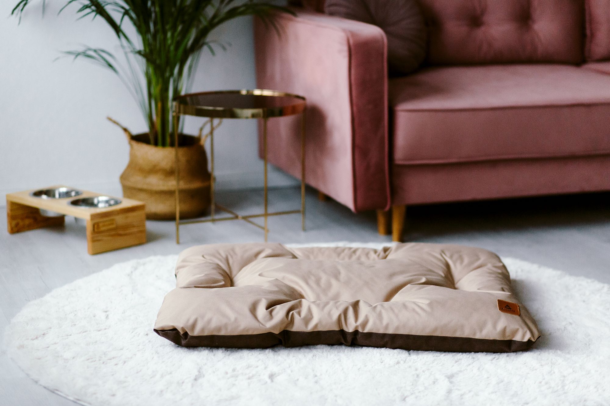 Animood Hundebett-Kissen Mort cappuccino XL Tierbett Tiersofa