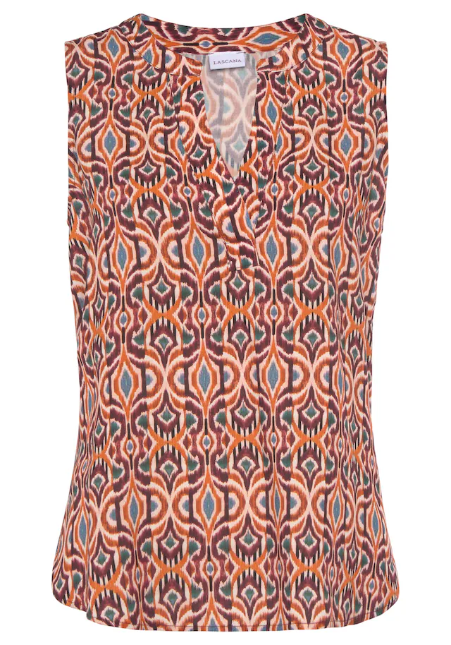 LASCANA Blusentop , mit Ethnoprint und V-Ausschnitt, Blusenshirt, casual