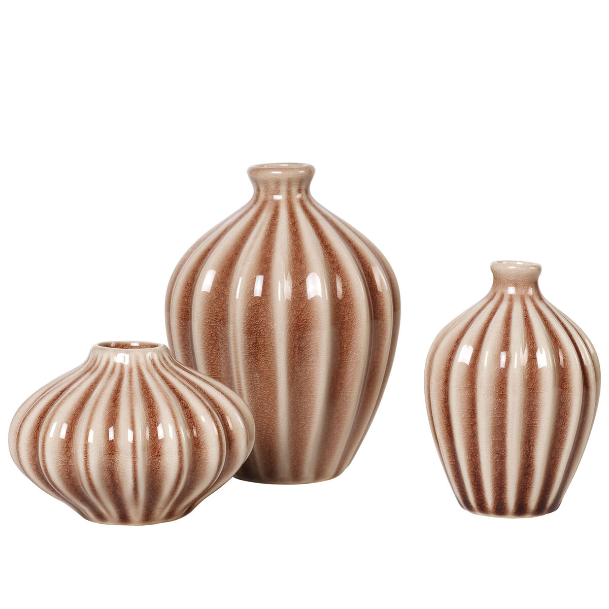 Broste Amalie Vase 3-pakning, brun