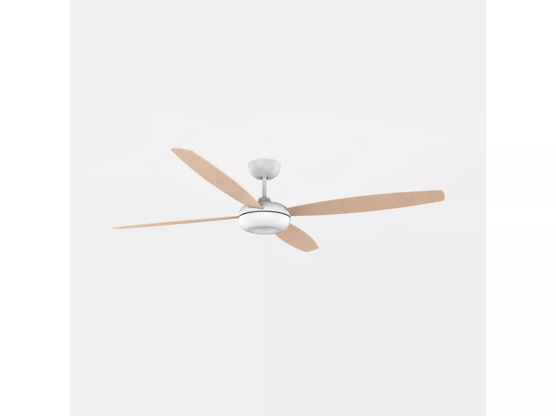LEDS C4 Ventilateur du Plafond Kudari Blanc Bois Blond Blanc
