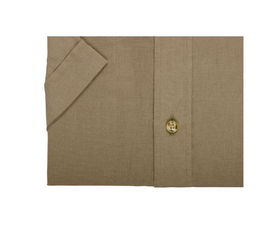 Chemise coton et lin taupe - Poche poitrine - COLTEN MC