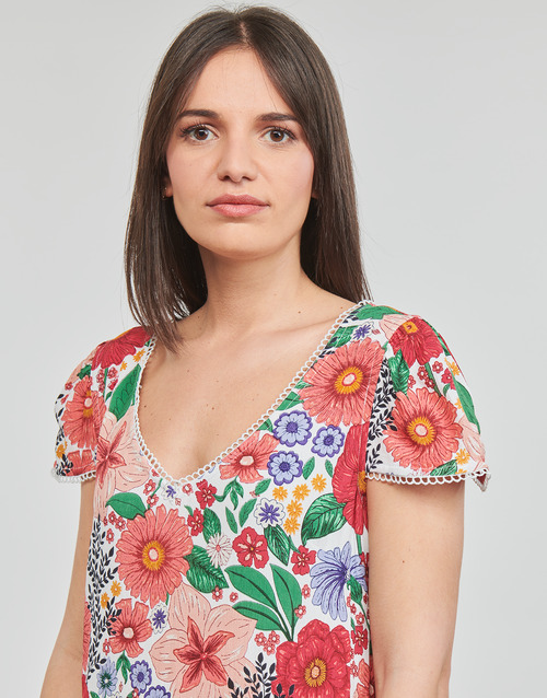 Derhy - TREILLIS FLOWER - Blanc / Rouge