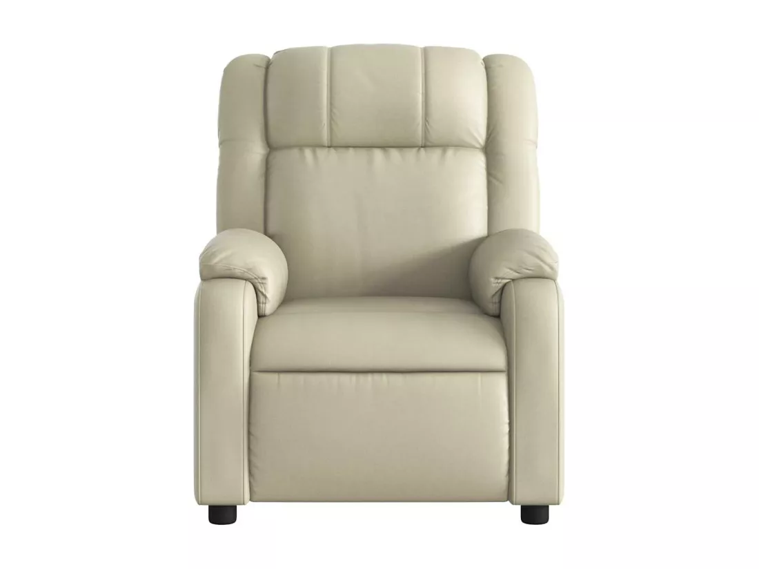 Fauteuil de massage inclinable électrique crème similicuir