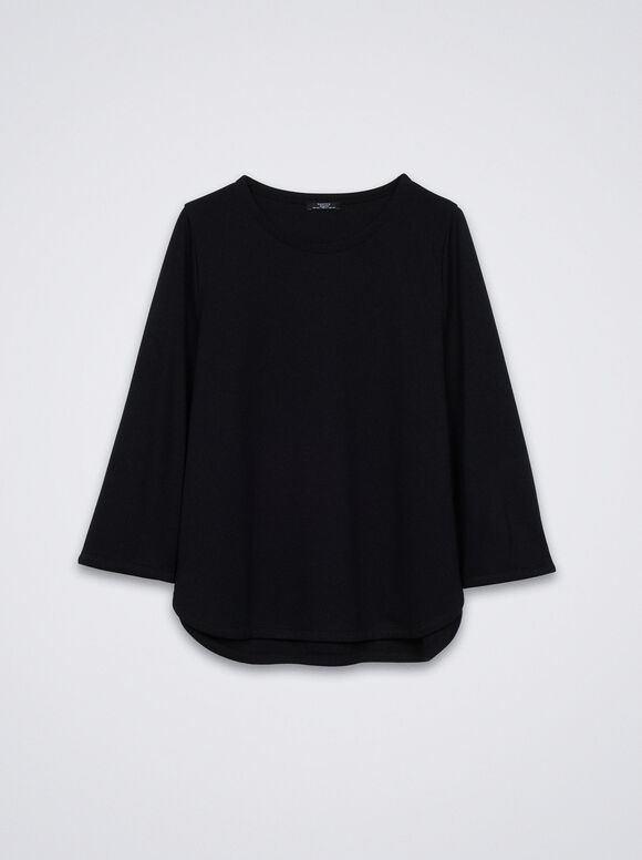 Camiseta de gola redonda - Preta