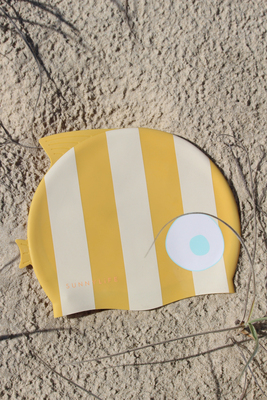 SUNNYLiFE Badehette, Finn the Fish Mustard Stripe