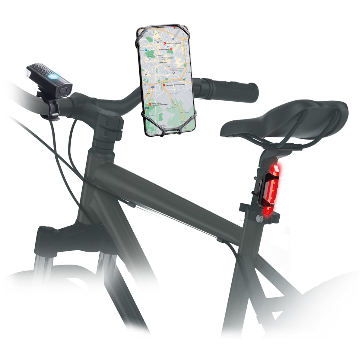 Sbs mobilholder med frontlys og baklys