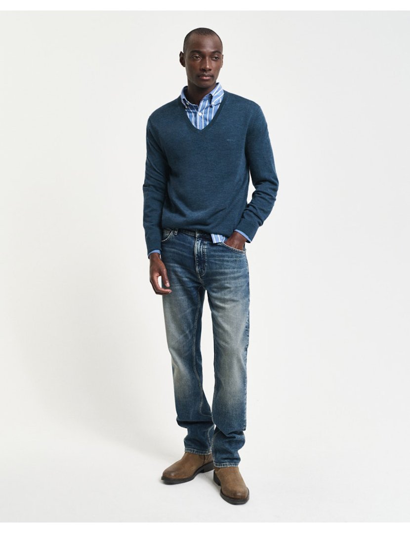 V-Neck Blue Sweater