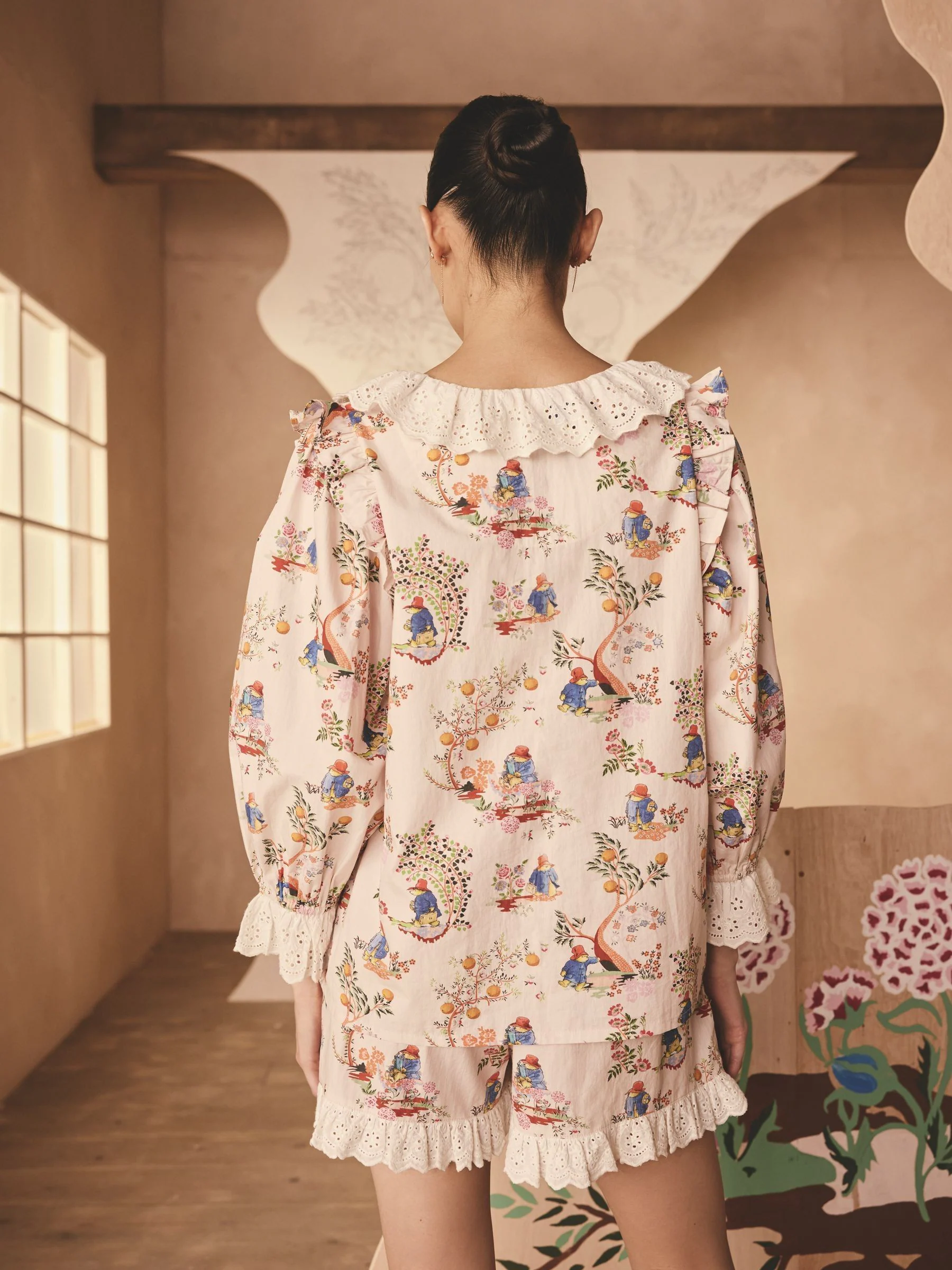 Cath Kidston Paddington korte pyjama met franjes
