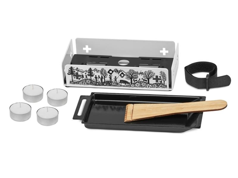 Trisa Teelicht-Raclette Kitchenette, Schwarz/Weiss Kerzen-Raclette