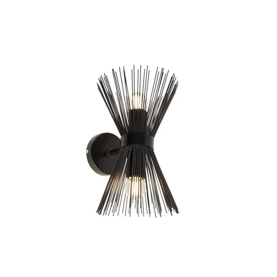 Qazqa wandlampen broom zwart e27