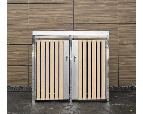 WESTMANN bakkenkast inclusief twee plantenbakken, 134 x 84 x 125 cm, zilverkleurige houtlook