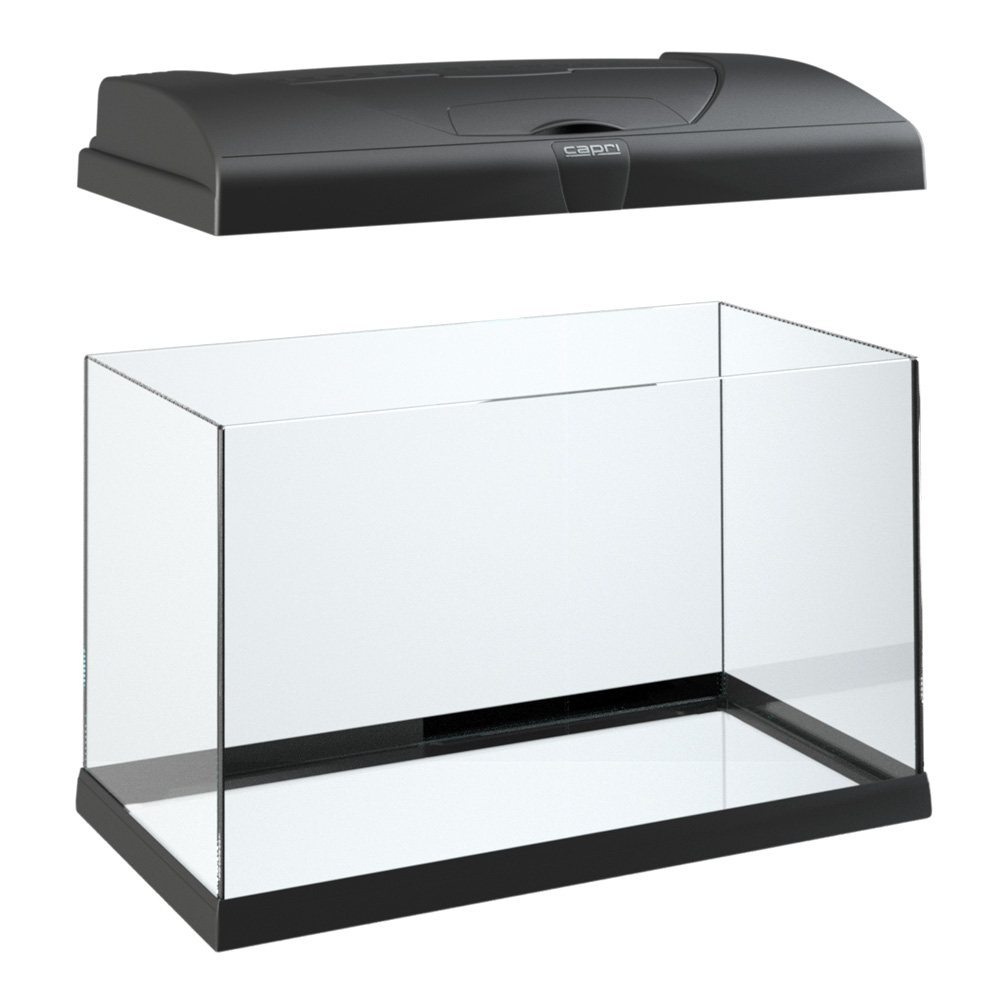 Hydor aquarium capri 80 led, en verre, lampes led, capacité 100 l, filtre interne et chauffage, noir