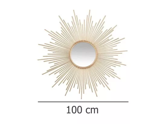 Grand Miroir soleil en Métal doré D 99 cm