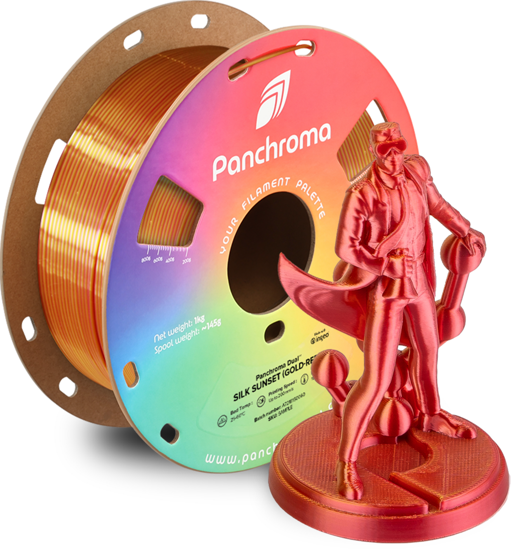 Polymaker  Panchroma™ PLA Dual Silk Sunset (Gold-Red), 1,75 mm / 1000 g    Zweifarbige Magie mit Seidenglanz in Sunset