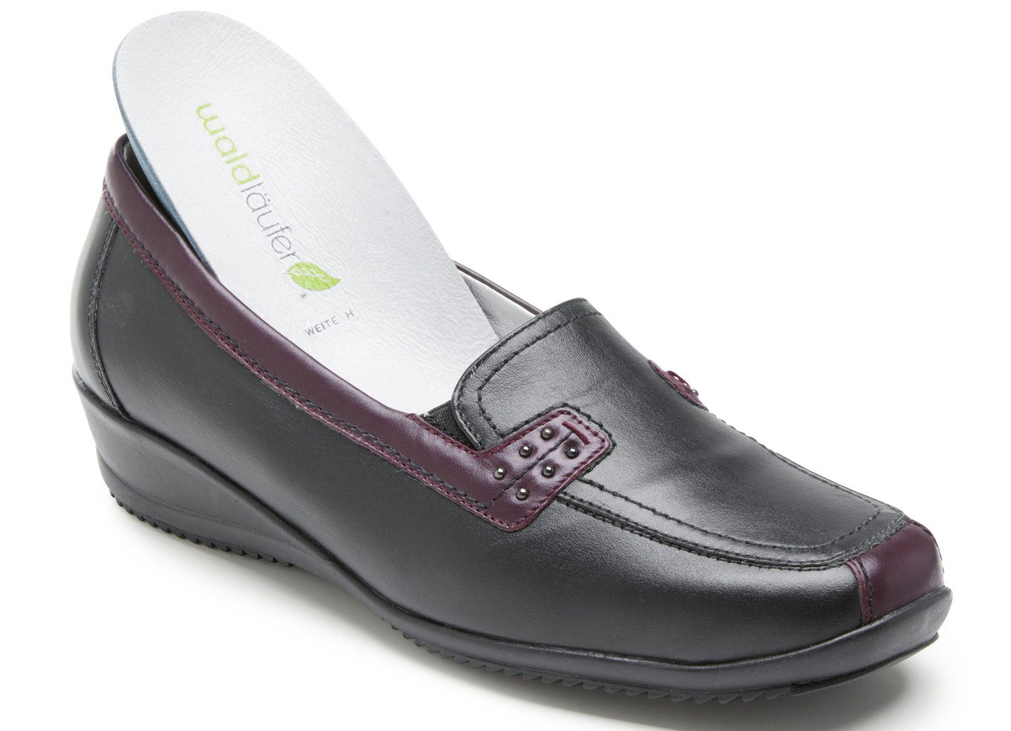 Waldläufer Slipper mit Ziernieten und seitlichen Gummizügen