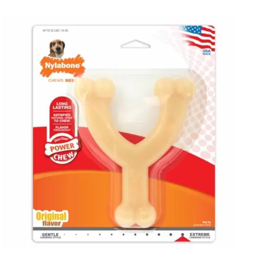 Osso para mastigar Nylabone Dura Chew Wishbone para cães