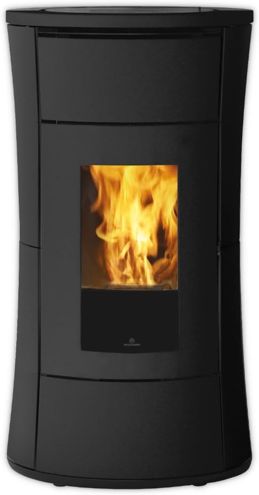 Edilkamin wasserführender Pelletofen Cherie H14 Evo Stahl grau | 14,2 kW