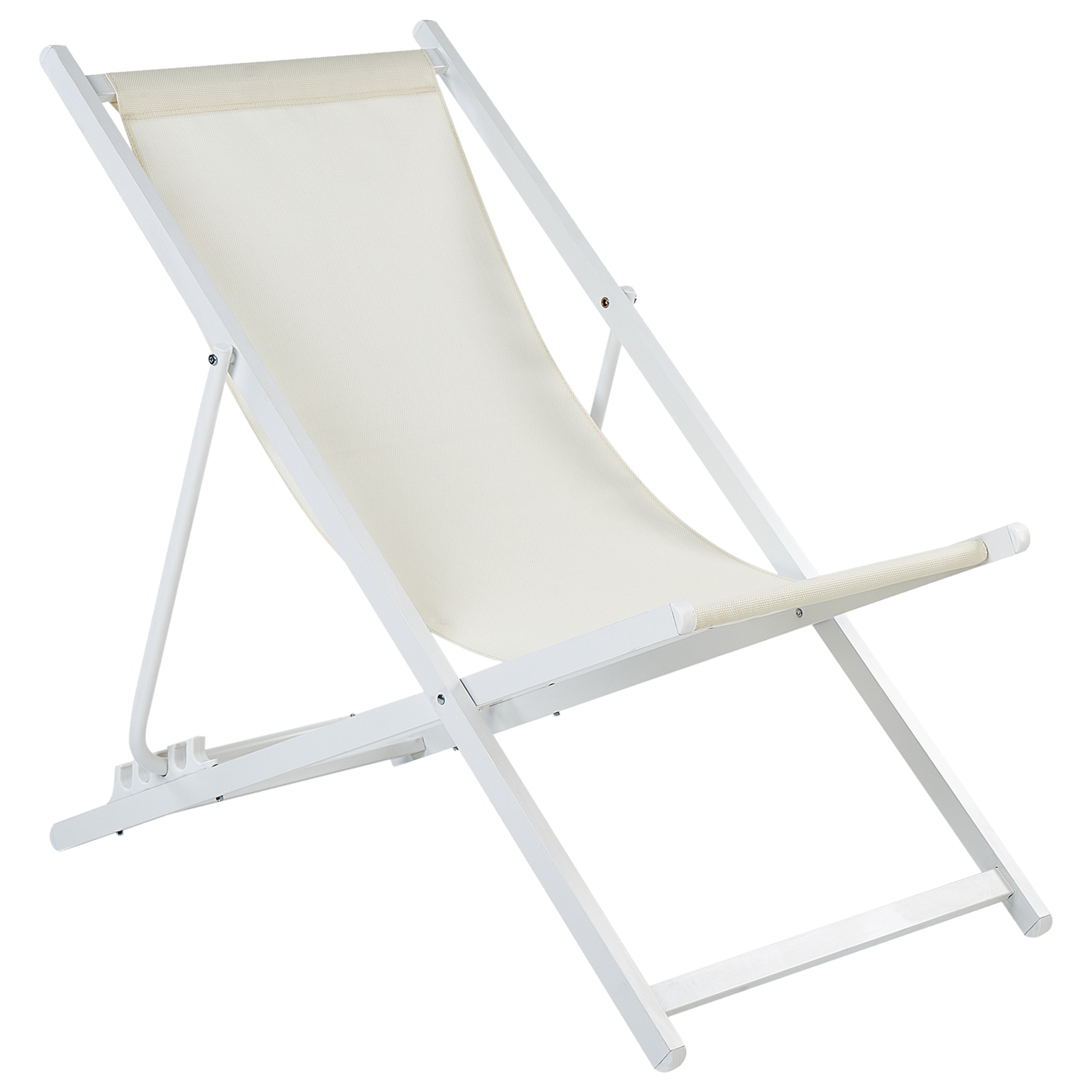 Beliani - LOCRI  II - Strandstoel - Beige|Wit - Polyester