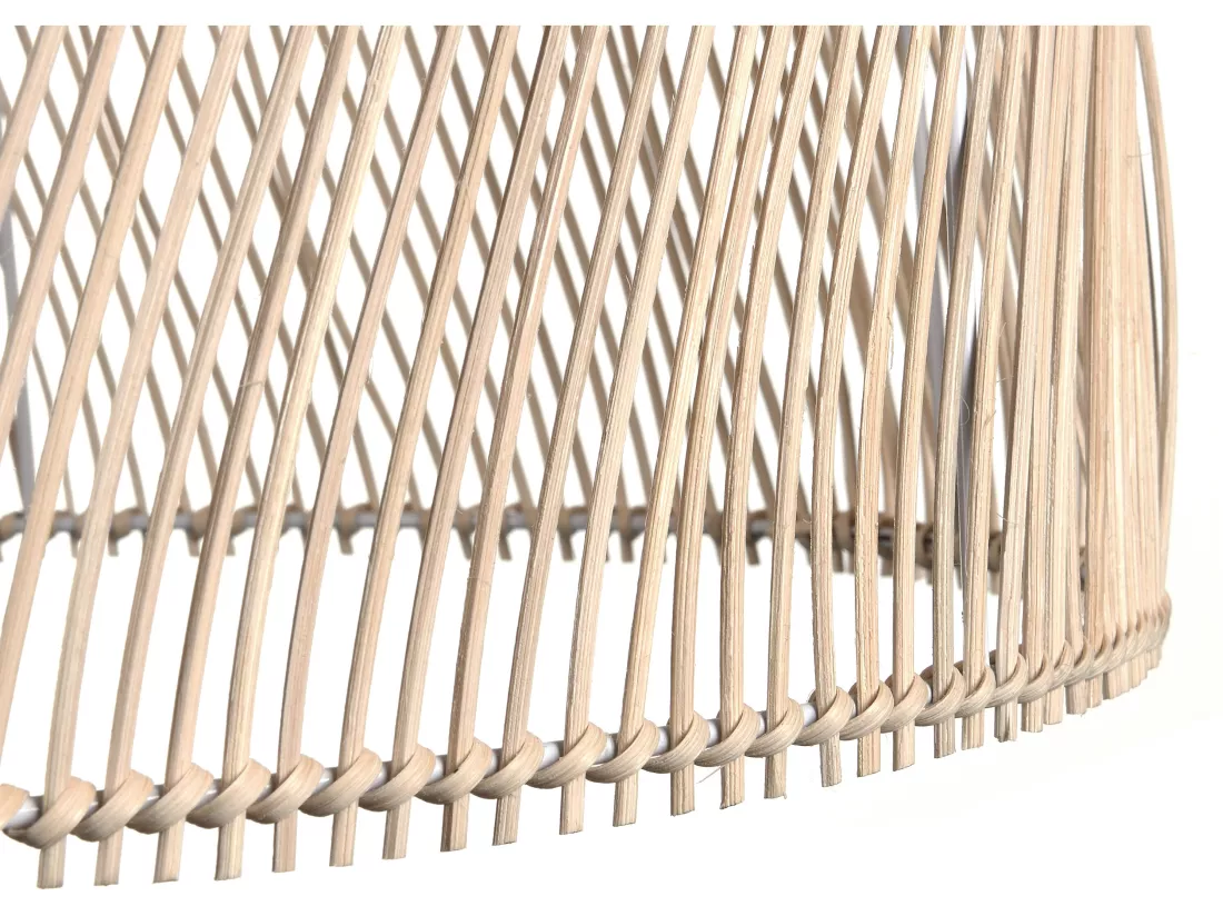 Suspension en métal et rotin style ethnique - D. 40 x H. 120 cm - Naturel - PARNAIBA