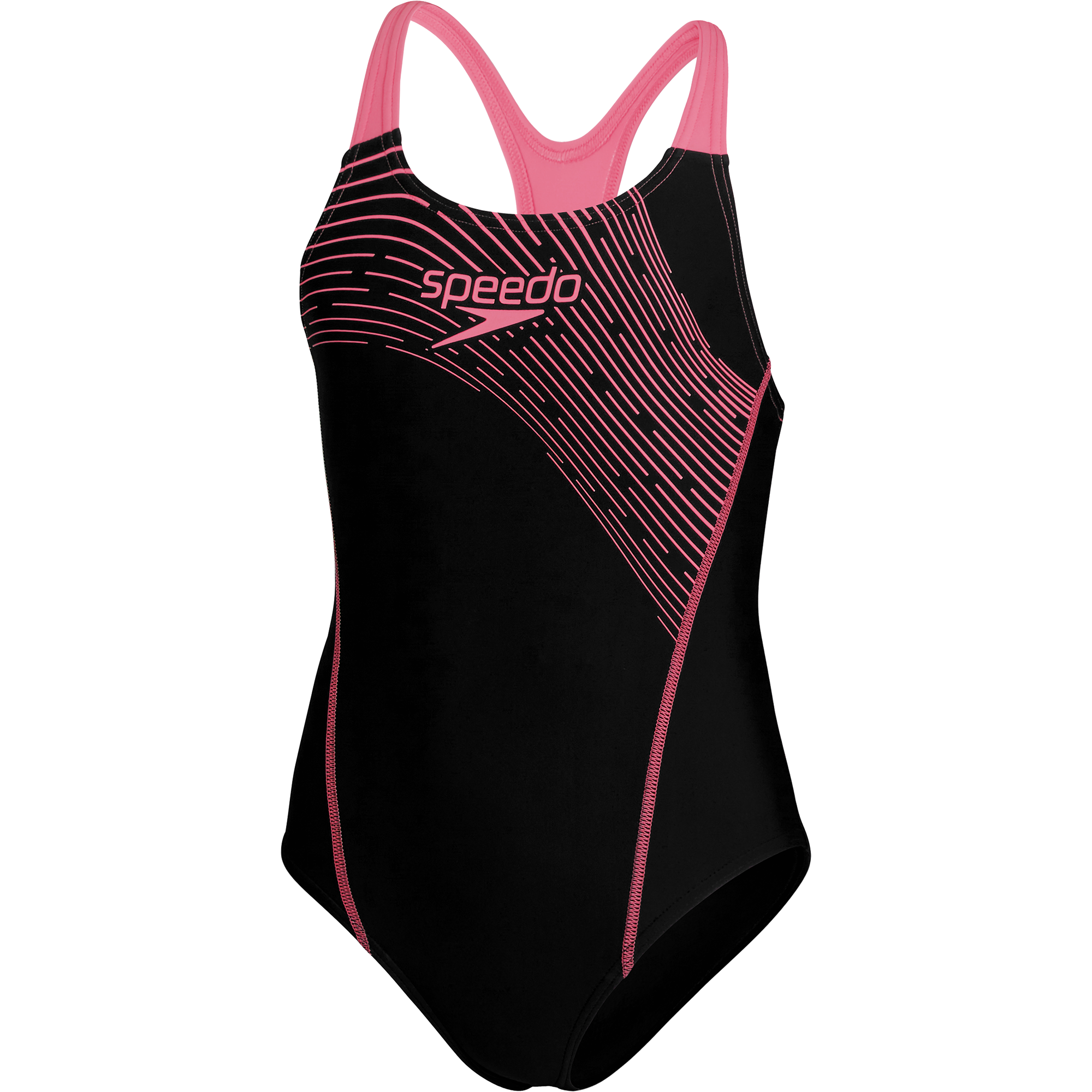 Speedo Medley Logo Medalist Badeanzug Mädchen schwarz